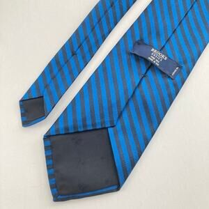 Brooks Basics 100% Silk Blue Navy Stripe Repp Tie Regimental Preppy Office Gift